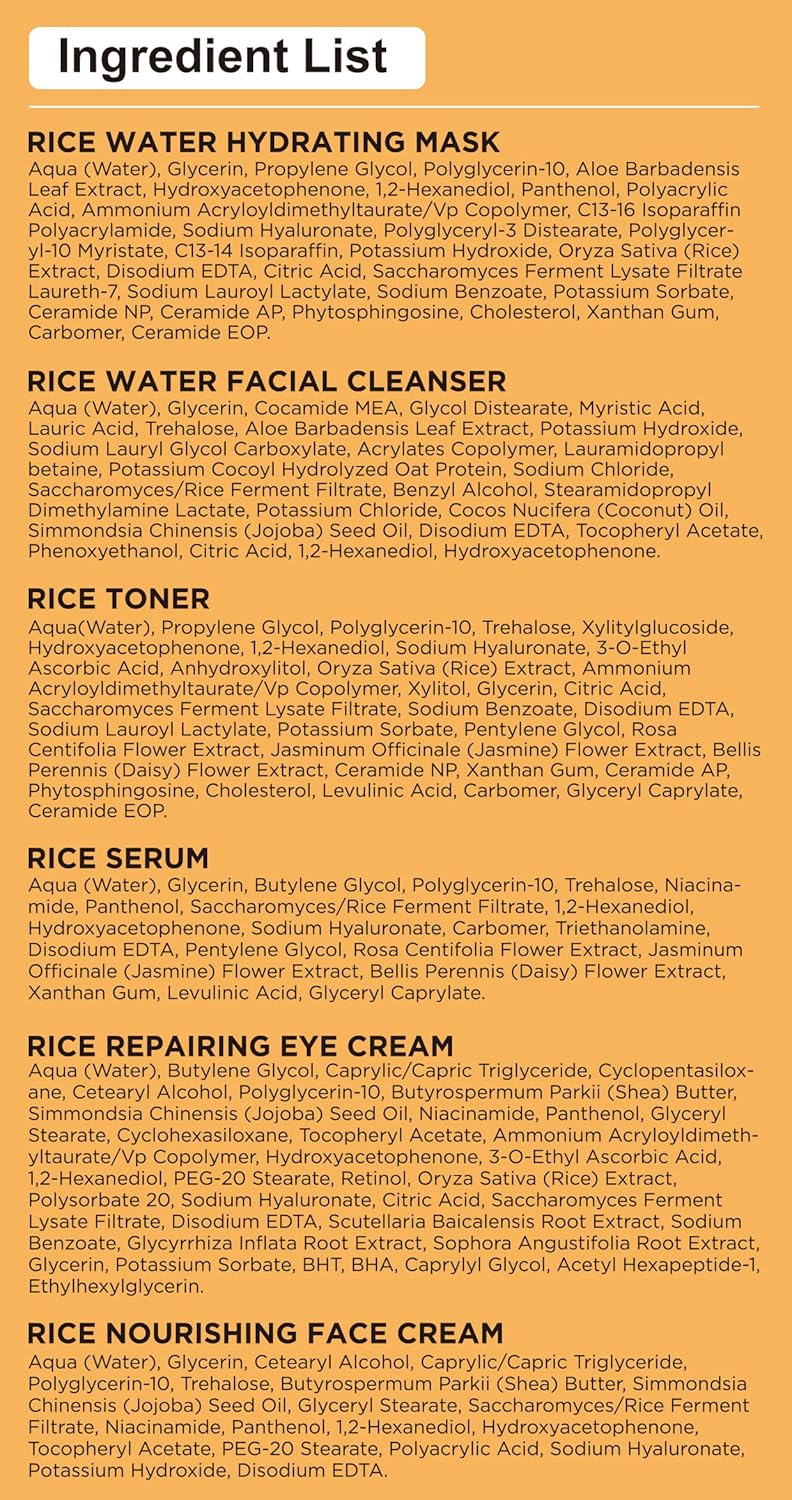 Skin Care Set,6Pcs Women Teen Glass Skincare w/Korean Rice Extract,Hydrate Glow Repair Anti-Aging Facial Routine Kit Gift for Women Mom Wife Teenage Girl Trendy Stuff Christmas Gifts Stocking Stuffers