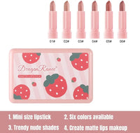 6 Colors Matte Lipstick Set, Matte Lipsticks, Mini Size Lipstick, Waterproof，Long Lasting Matte Velvet Lipstick
