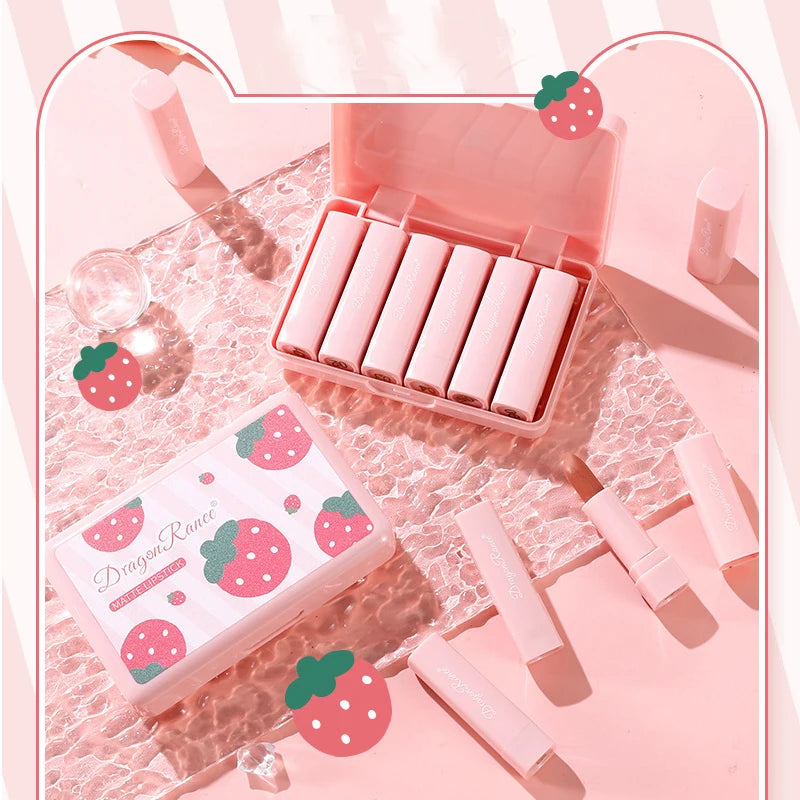 6 Colors Matte Lipstick Set, Matte Lipsticks, Mini Size Lipstick, Waterproof，Long Lasting Matte Velvet Lipstick